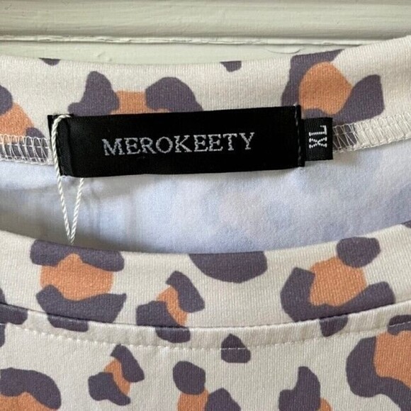 Merokeety Boutique NWT Tie Front Leopard Print Midi Dress Size XL - Picture 6 of 7